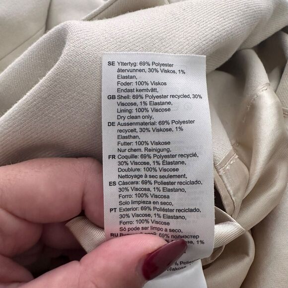 BY MALENE BIRGER Biena Woven Blazer Beige Small - Picture 6 of 6